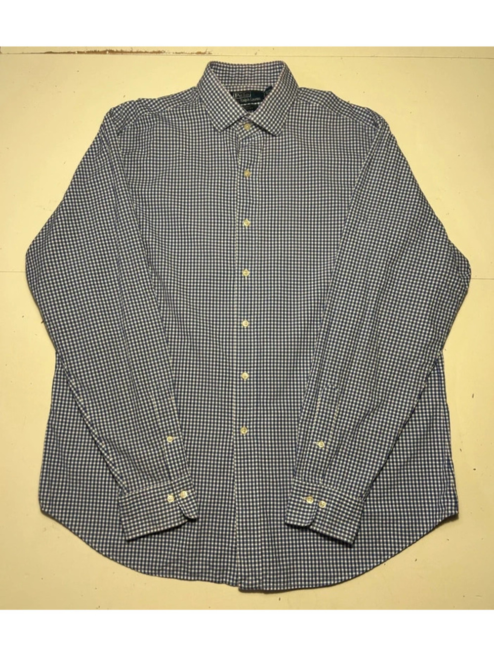 Polo Ralph Lauren Men's Blue/White Stripes Dress Shirt Size XL Neck 17 1/2"